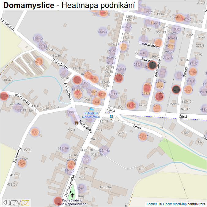 Mapa Domamyslice - Firmy v části obce.