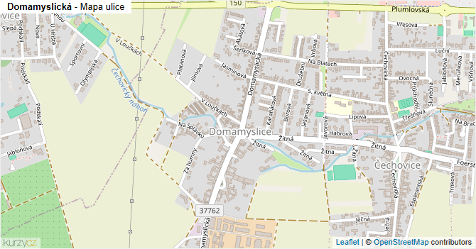 Domamyslická - mapa ulice