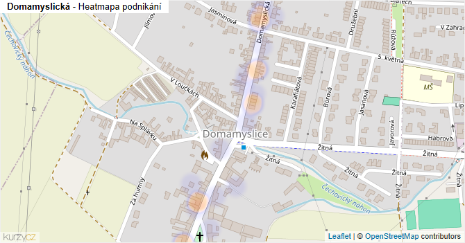 Domamyslická - mapa podnikání