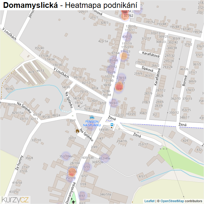 Mapa Domamyslická - Firmy v ulici.