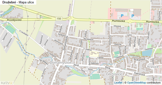 Družební - mapa ulice