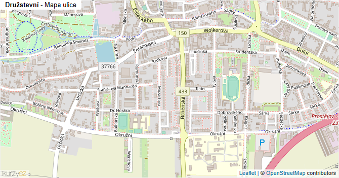 Družstevní - mapa ulice