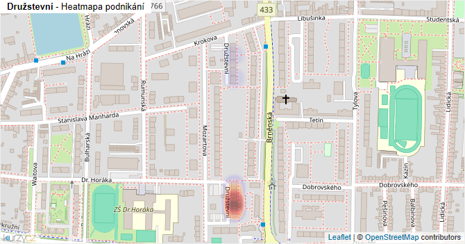 Družstevní - mapa podnikání