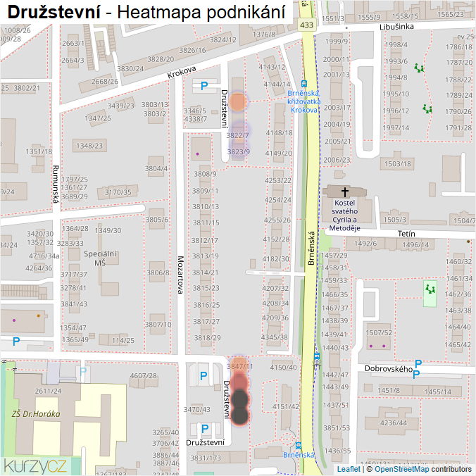 Mapa Družstevní - Firmy v ulici.