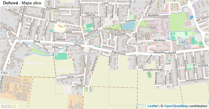 Duhová - mapa ulice