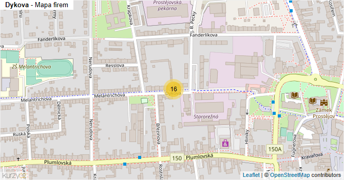 Dykova - mapa firem