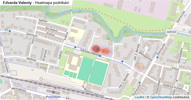 Edvarda Valenty - mapa podnikání