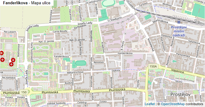 Fanderlíkova - mapa ulice