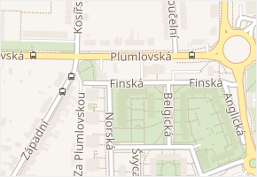 Finská v obci Prostějov - mapa ulice