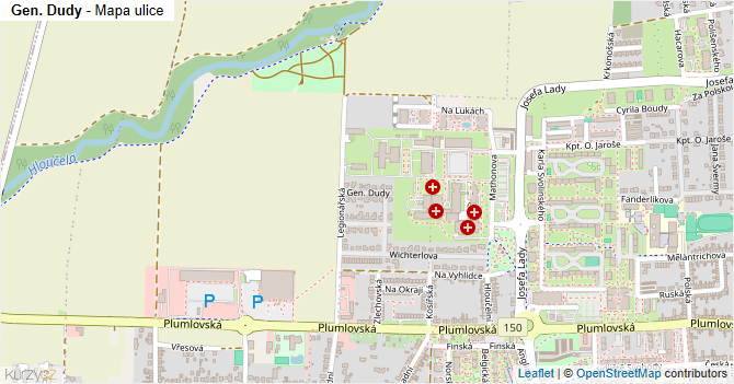 Gen. Dudy - mapa ulice