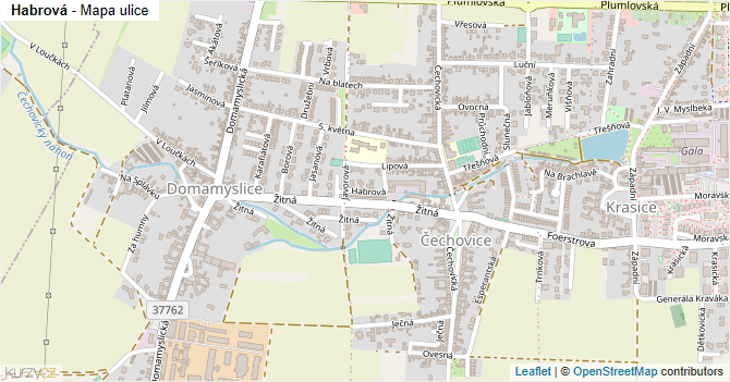 Habrová - mapa ulice