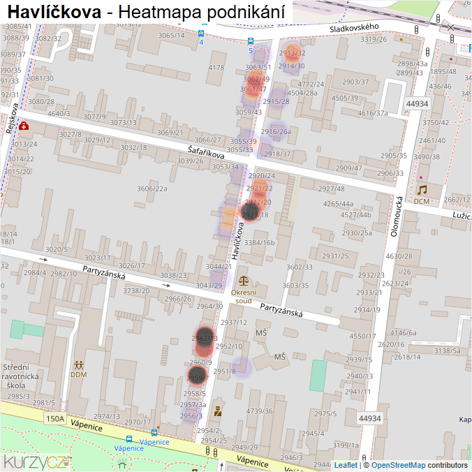 Mapa Havlíčkova - Firmy v ulici.