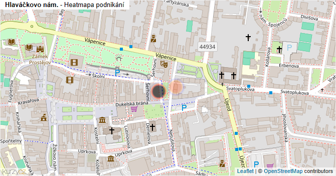 Hlaváčkovo nám. - mapa podnikání