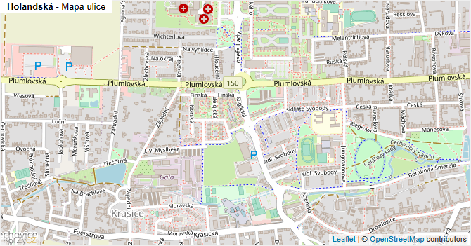 Holandská - mapa ulice