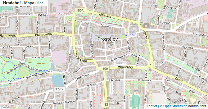 Hradební - mapa ulice