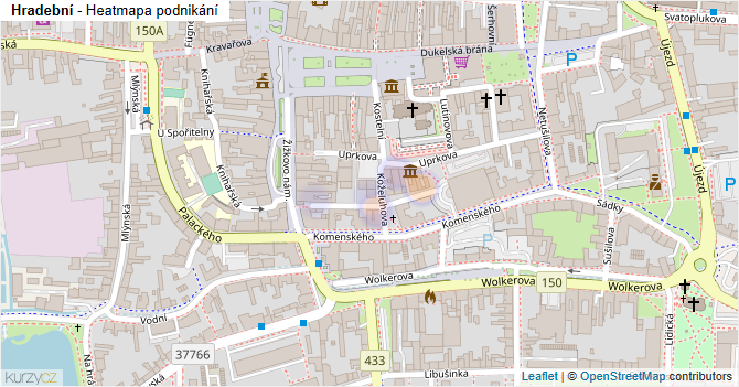 Hradební - mapa podnikání