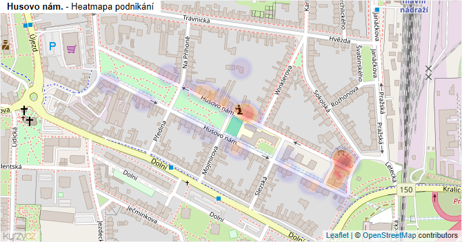 Husovo nám. - mapa podnikání