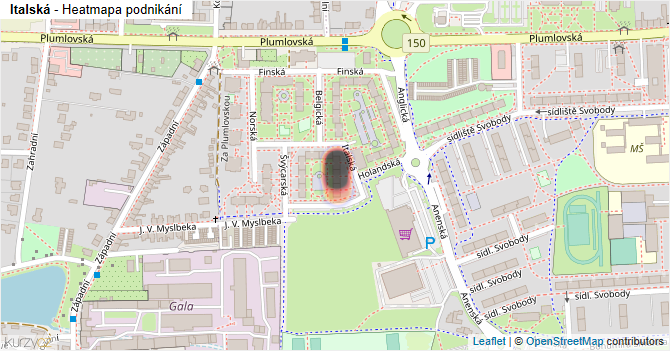 Italská - mapa podnikání
