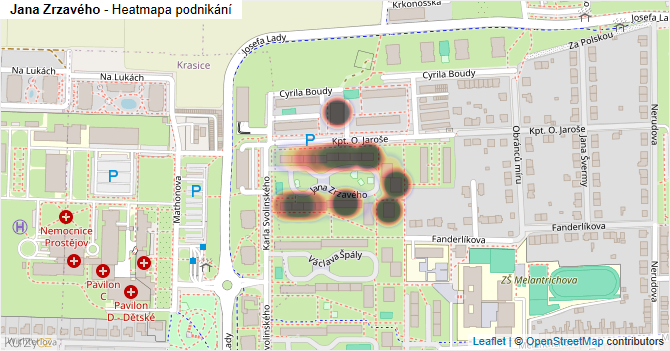 Jana Zrzavého - mapa podnikání
