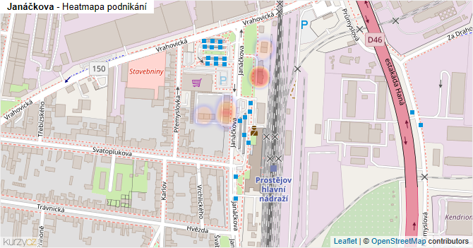 Janáčkova - mapa podnikání