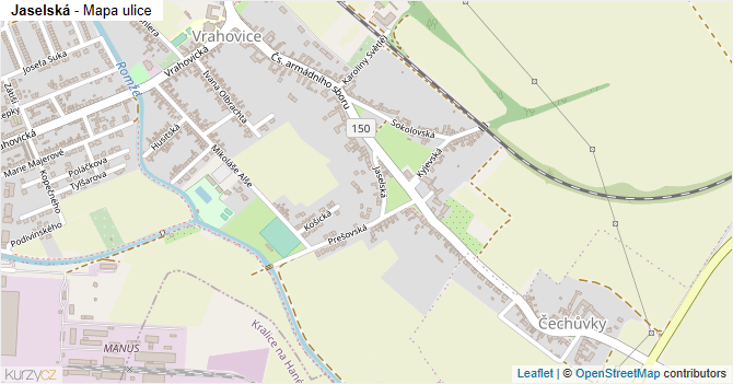 Jaselská - mapa ulice