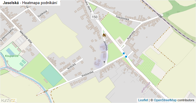 Jaselská - mapa podnikání