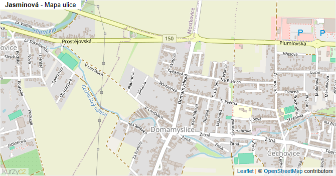 Jasmínová - mapa ulice