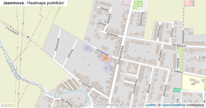 Jasmínová - mapa podnikání