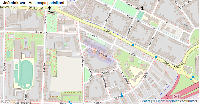 Ječmínkova - mapa podnikání