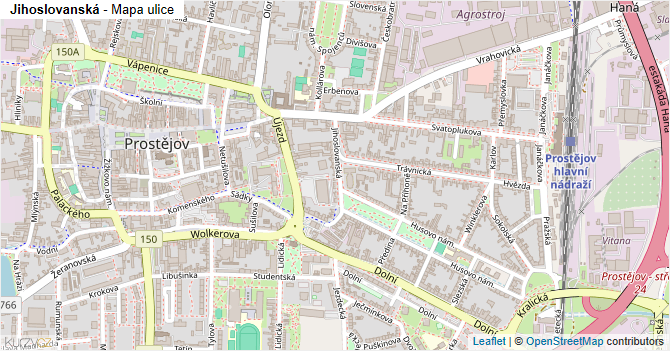 Jihoslovanská - mapa ulice