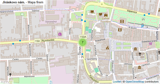 Jiráskovo nám. - mapa firem