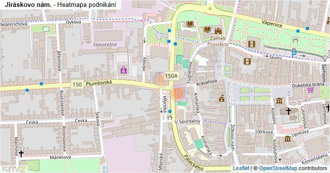 Jiráskovo nám. - mapa podnikání