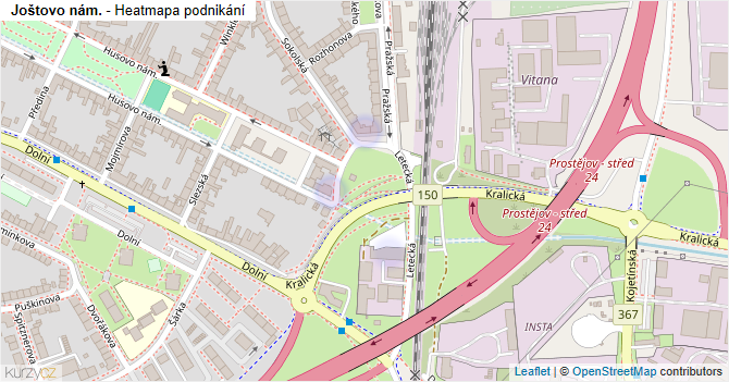 Joštovo nám. - mapa podnikání