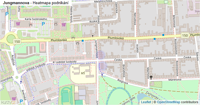 Jungmannova - mapa podnikání