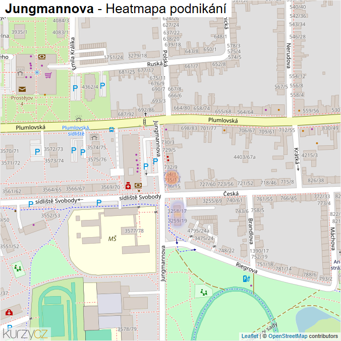 Mapa Jungmannova - Firmy v ulici.