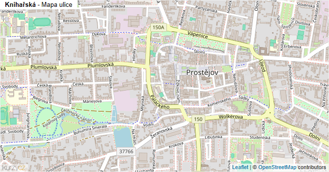 Knihařská - mapa ulice