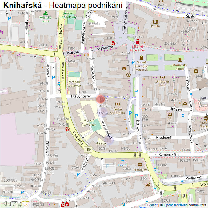 Mapa Knihařská - Firmy v ulici.