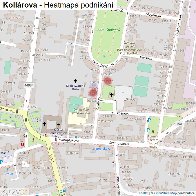 Mapa Kollárova - Firmy v ulici.
