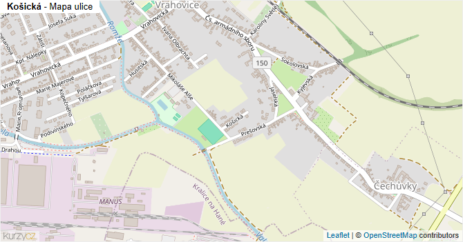 Košická - mapa ulice