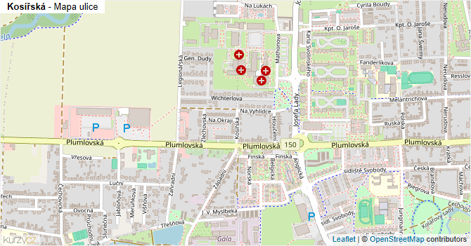 Kosířská - mapa ulice