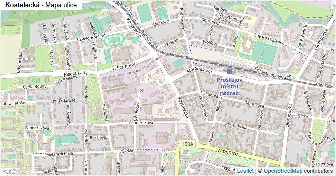 Kostelecká - mapa ulice