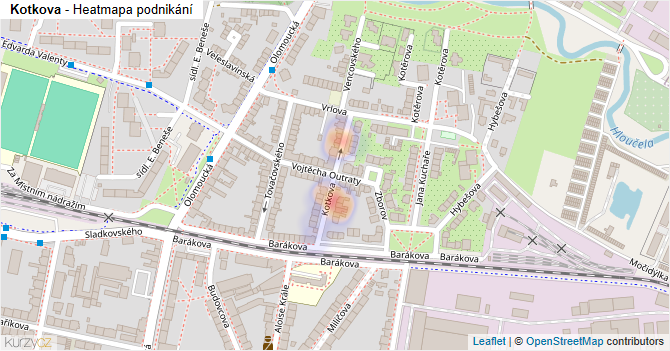 Kotkova - mapa podnikání