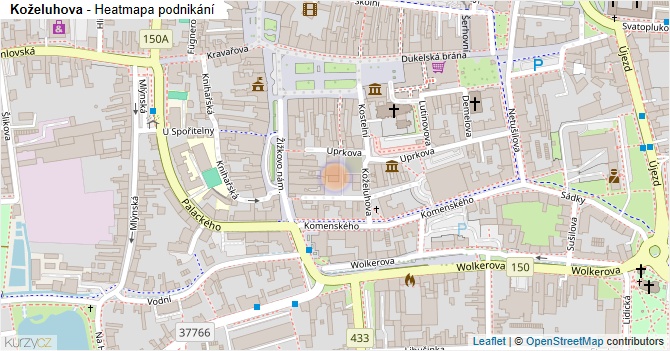 Koželuhova - mapa podnikání