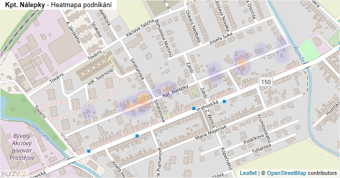 Kpt. Nálepky - mapa podnikání