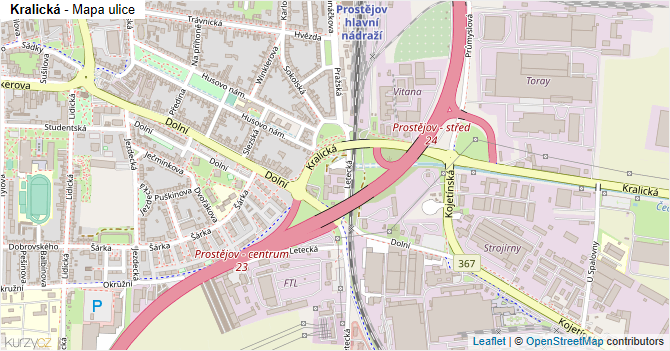 Kralická - mapa ulice