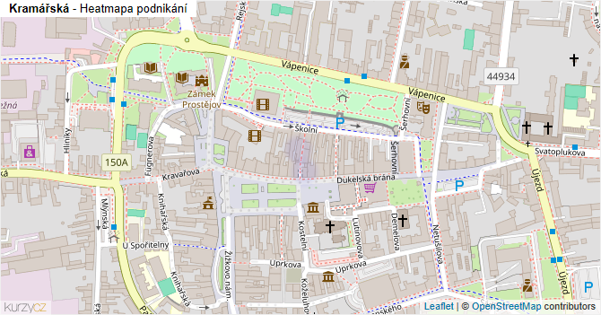 Kramářská - mapa podnikání