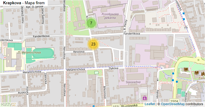Krapkova - mapa firem