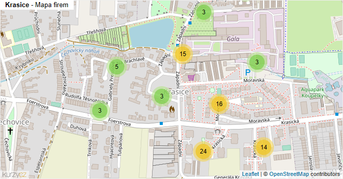 Krasice - mapa firem