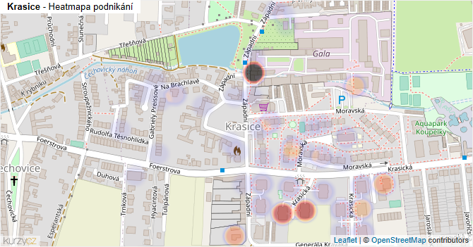Krasice - mapa podnikání