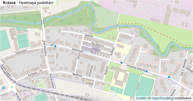 Krásná - mapa podnikání